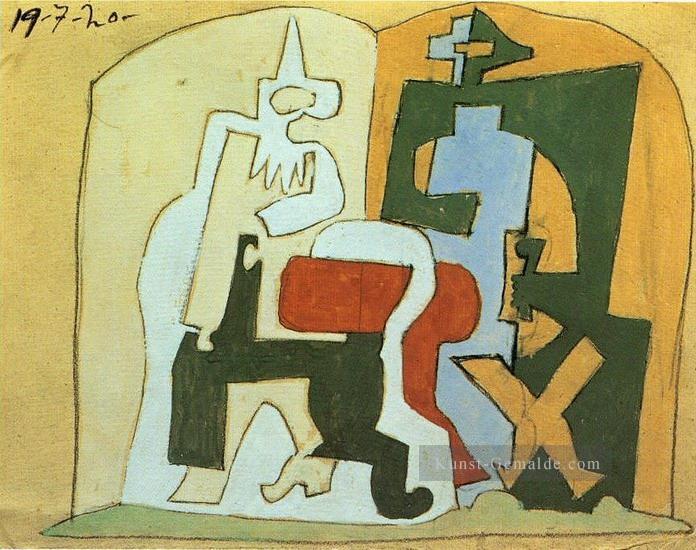 Pierrot et Arlequin Arlequin et Pulcinella III 1920 Kubismus Pablo Picasso Ölgemälde